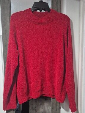 Kohl's Red Cowl-Neck Pullover Sweater